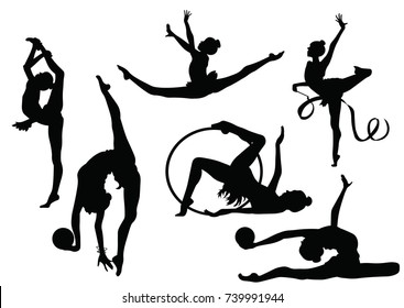 Gymnastics silhouettes set