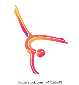 Gymnastics sport game competition icon. Summer Olympic games symbols. Vector sport pictogram. Branding Identity Corporate logo design template. Vector illustration isolated on a white background