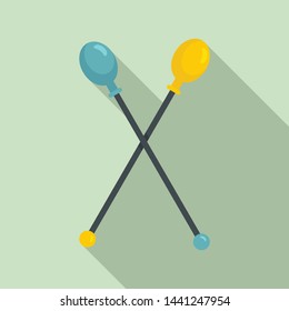 Gymnastics sticks icon. Flat illustration of gymnastics sticks vector icon for web design