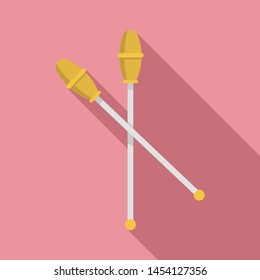 Gymnastics sticks icon. Flat illustration of gymnastics sticks vector icon for web design