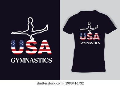 Gymnastics USA athlete passion Hobby Sport team T-Shirt