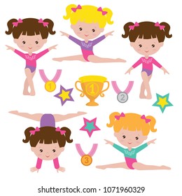 Gymnastics vector cartoon illustration