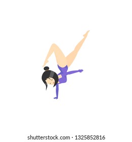 Gymnastics vector cartoon illustration