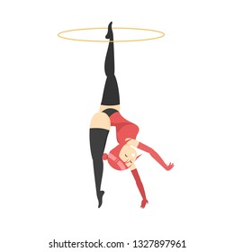 Gymnastics vector cartoon illustration