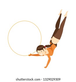 Gymnastics vector cartoon illustration