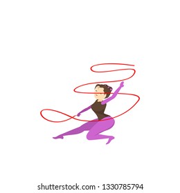 Gymnastics vector cartoon illustration