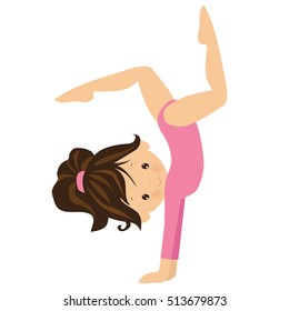 Gymnastics vector cartoon illustration