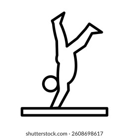 Gymnastics Vector Line Icon Design
