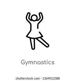 gymnastics vector line icon. Simple element illustration. gymnastics outline icon from humans concept. Can be used for web and mobile