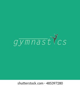 Gymnastics vector logo design with green background