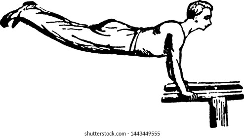 Gymnastics vintage engraved illustration drawing