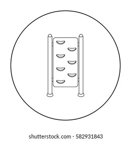 Gymnastics wall bars icon in outline style isolated on white background. Park symbol stock vector illustration.