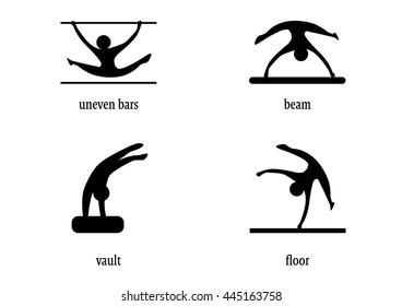 Gymnastics web Icon Vector. Woman gymnastics disciplines.