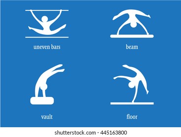 Gymnastics web Icon Vector. Woman gymnastics disciplines.