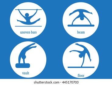Gymnastics web Icon Vector. Woman gymnastics disciplines.