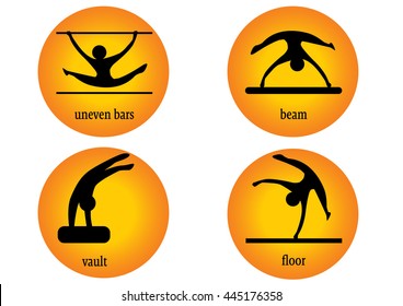 Gymnastics web Icon Vector. Woman gymnastics disciplines.