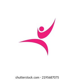 gymnastics woman icon sports logo vector template