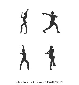 gymnastics woman icon sports logo vector template