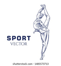 Gymnastics women vector. Hand sketch  sport vector
