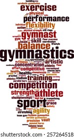 Gymnastics word cloud concept. Vector illustration