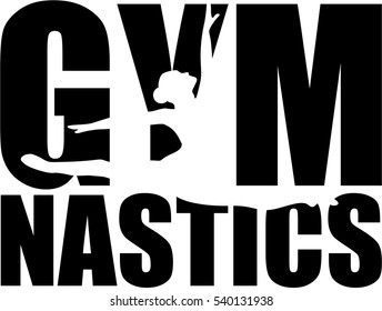 Gymnastics word with cutout