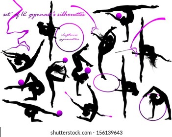 Gymnast's silhouettes