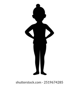 Gymnat standing silhouette vector art and icon.