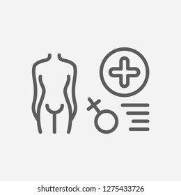Gynaecology icon line symbol. Isolated vector illustration of  icon sign concept for your web site mobile app logo UI design.