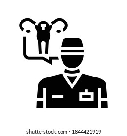 gynecolog doctor glyph icon vector. gynecolog doctor sign. isolated contour symbol black illustration