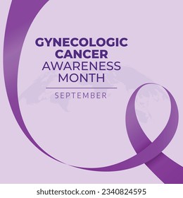 Gynecologic cancer awareness month design template good for celebration. purple ribbon design. flat ribbon illustration. flat design. eps 10.