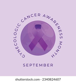 Gynecologic cancer awareness month design template good for celebration. purple ribbon design. flat ribbon illustration. flat design. eps 10.