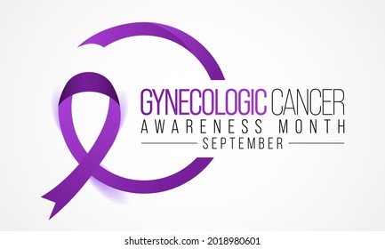 Gynecologic Cancer Awareness Month Is Observed Every Year In September, It Begin In Different Places Within A Woman's Pelvis, Which Is The Area Below The Stomach And In Between The Hip Bones. Vector 