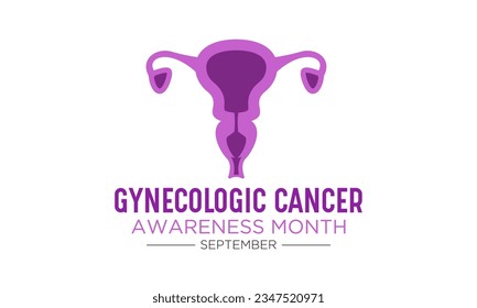 Gynecologic cancer awareness month is observed every year in september. Female reproductive system symbol. Template for banner, card, background. Vector illustration.
