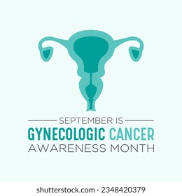 Gynecologic cancer awareness month is observed every year in september. Female reproductive system symbol. Template for banner, card, background. Vector illustration.