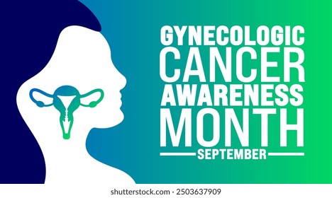 Gynecologic Cancer Awareness month is observed every year in September. Holiday concept. Template for background, banner, card, poster, placard, design template with unique shapes with standard color.