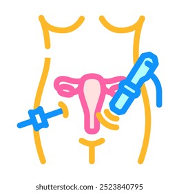 cirurgia de laparoscopia ginecológica ícone de cor vetor. sinal de cirurgia de laparoscopia ginecológica. ilustração símbolo isolado