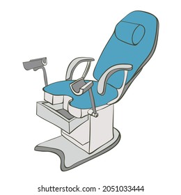 Gynecological Chair, Gynecologist Check Up Doodle