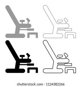 Gynecological chair icon outline set grey black color