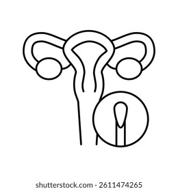 gynecological mirror tool line icon vector. gynecological mirror tool sign. isolated contour symbol black illustration