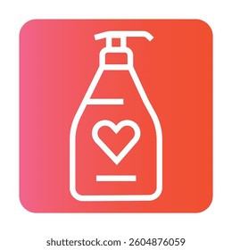 Gynecological soap for women  line color icon. Vector isolated button. Editable stroke.