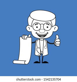 Gynecologist Doctor - Holding a Paper Scroll and Showing Thumbs Up