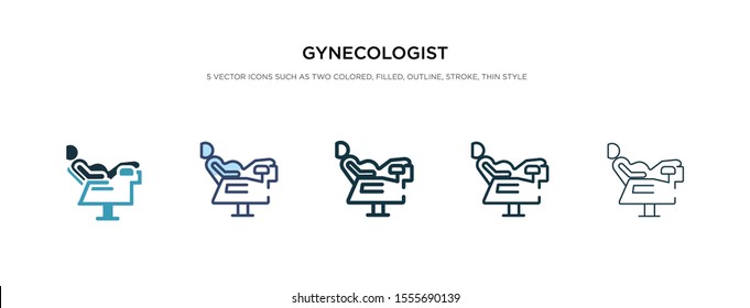 gynecologist icon in different style vector illustration. two colored and black gynecologist vector icons designed in filled, outline, line and stroke style can be used for web, mobile, ui