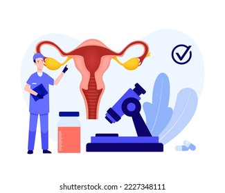 Gynecologist illustration, medical theme for gynecologist