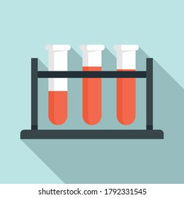 Gynecologist test tubes icon. Flat illustration of gynecologist test tubes vector icon for web design