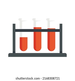 Gynecologist test tubes icon. Flat illustration of gynecologist test tubes vector icon isolated on white background