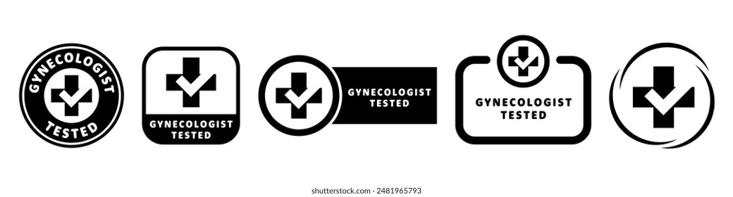 Gynecologist Tested - Vector signs for medicine products.