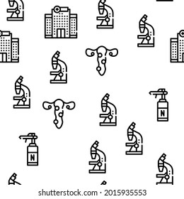 Gynecólogo Tratamiento Vector Patrón sin Marea Ilustración De Línea Delgada