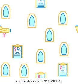 Ilustración de la línea de color del patrón sin soldadura del vector de tratamiento ginecólogo