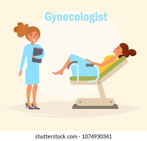 Gynecologist  Vector. Cartoon. Isolated art on white background. Flat