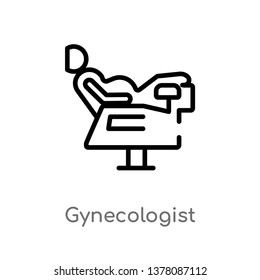 gynecologist vector line icon. Simple element illustration. gynecologist outline icon from people concept. Can be used for web and mobile